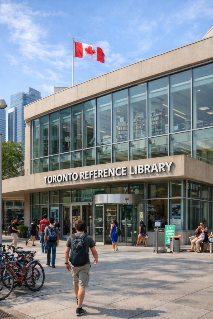 캐나다 공공 도서관 베이비 타임 프로그램 및 커뮤니티 센터 전경